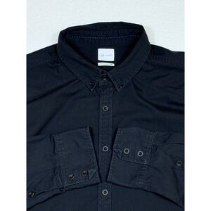 JB Holt Mens Black Athletic Fit Button Down Dress Shirt XL